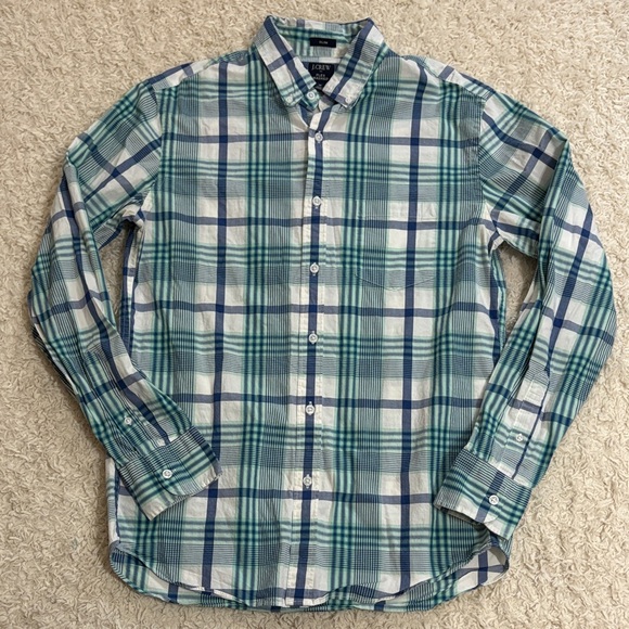 J. Crew Factory Other - J. CREW FACTORY M Flex Washed Slim Cut blue, green, white button down shirt